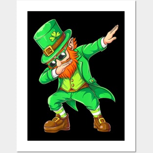 Dabbing Men Kids Boys St Patricks Day Posters and Art